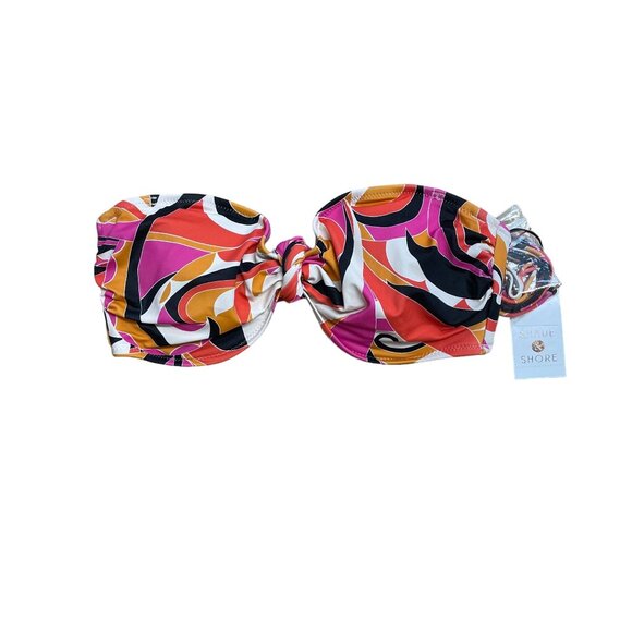 SHADE & SHORE BIKINI TOP ABSTRACT PRINT MULTICOLOR UNDERWIRE SWIM SUIT NWT - Picture 1 of 4